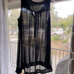 Never worn sleeveless Crêpe, transparent, Flowey long top